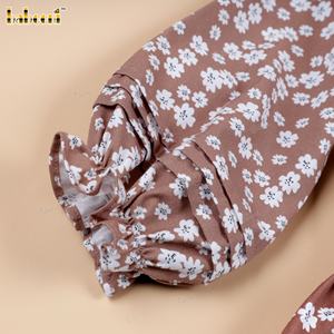 DR4505 - Blusa con Volantes Florales Pequeños, Suéter Cárdigan de Lana, Ropa de Invierno Personalizada para Bebé Niña, Bordado ODM - Product Image 4