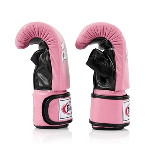 Gants de boxe Fairtex rose et noir en cuir véritable, qualité supérieure, prix de gros RTS, imperméables, pour entraînement et sparring. - Product Image 3