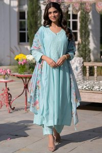 TENNECY Designer Indian Pakistani Party Wear New Collection Women's <b>Ankle</b>-Length Roman Fully Stitched Stretchable Wrinkle-Free - Product Image 3
