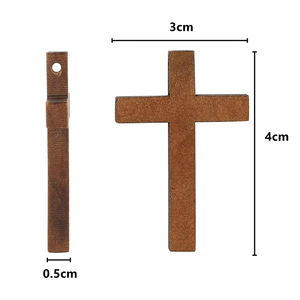 Croix en bois, crucifix, breloques en vrac, pendentifs, breloques pour téléphone, porte-clés, pendentifs de voiture, faits main, chrétiens, pour la prière et le confort - Product Image 6