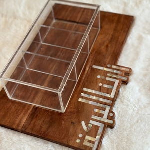 Modern Fruit Design MOP Inlay Wooden Tray with Acrylic Chocolate <b>Box</b> Luxury <b>Eid</b> Ramadan <b>Gift</b> Handcrafted From India - Product Image 2