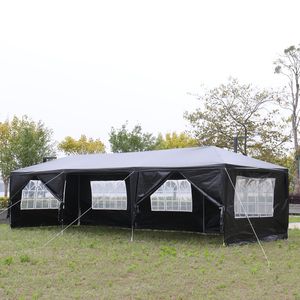 10FT X 30FT Outdoor Black Wedding Gazebo Waterproof PVC <b>Canopy</b> Patio <b>Tent</b> with 8 Removable Sidewalls for Big Events - Product Image 1