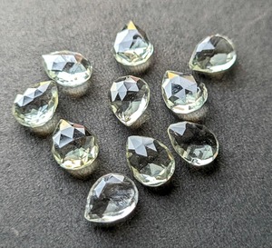 Ametyste Verte Naturelle Prasiolite en Forme de Poire Facettée pour la Fabrication de Bijoux Fins - Product Image 4