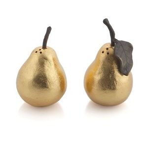 Golden Fruit Salt and Pepper Shaker Set Handcrafted Airtight Kitchen Storage Minimalist Design <b>Table</b> Seasoning Holder - Product Image 4