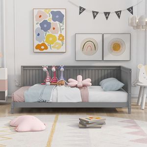 Divano letto/sofà letto in legno grigio a una piazza e mezza per bambini - Product Image 2