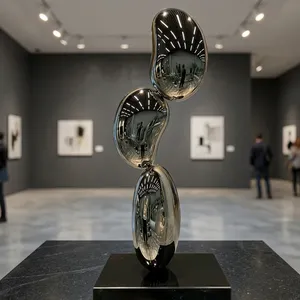 Escultura Moderna de Acero Inoxidable con Acabado de Espejo, Arte Metálico Abstracto de Lujo para Decoración de Interiores de Hoteles, Villas y Oficinas - Product Image 6