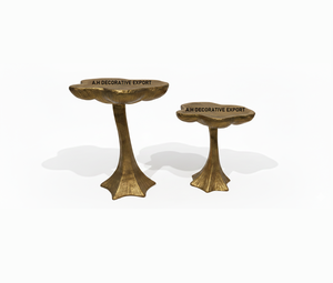 Mesa Auxiliar con Detalles de Hongo, Mesas Laterales Orgánicas con Acabado de Latón Antiguo Moderno, Ecológicas, de Lujo, para Sala de Estar, Artísticas, para el Hogar - Product Image 1