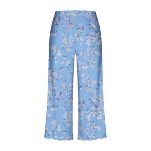 Women's <b>Three</b> <b>Quarter</b> <b>Length</b> Polyester Printed Wide Leg Floral Pants Mid Waist Elastic Breathable Loose Fit <b>Summer</b> Casual Style - Product Image 6