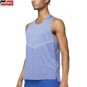 INDEX Men's Sleeveless Tank <b>Top</b> O-Neck Solid <b>Blue</b> Knitted Quick Dry Sporty Fit Gym Wear Polyester Athletic <b>Vest</b> - Product Image 1