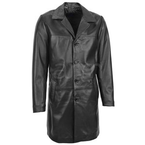 2026 Men Winter Season Long Leather <b>Coat</b> Fashionable Slim Fit <b>Coat</b> Whole Sale Rate Leather <b>Coat</b> - Product Image 3