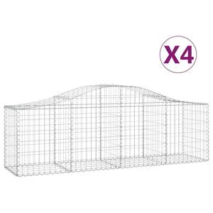 Juego de 4 cestas de gabion de hierro galvanizado plateado, tipo rectangular, para almacenamiento organizado, estilo industrial, cestas de alambre - Product Image 2
