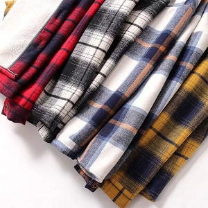 Chemises à manches longues en flanelle doublées de sherpa pour hommes, chemises à carreaux en coton à boutons pression, veste matelassée - Product Image 4