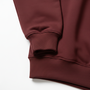 Conjunto Deportivo de Algodón Color Granate, Unisex, Corte Holgado, con Cierre de Cremallera, Fabricante OEM ODM - Product Image 6