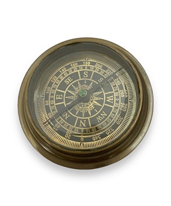 Luxury Handmade Brass Glass Compass <b>Paperweight</b> Nautical Desk Decor by Tajdaar Handicrafts - Product Image 3