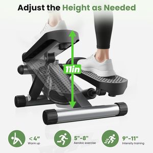 Mini Stepper Portatile per Allenamento Completo del Corpo con Bande di Resistenza, Pedale Regolabile per Esercizi Fitness - Product Image 2