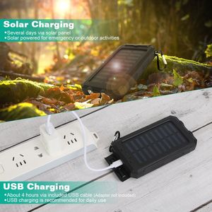 10000mAh Dual USB Ports Solar Power Bank Outdoor Portable Battery Charger with <b>Indicators</b> SOS LED Lights Compass C - Product Image 3