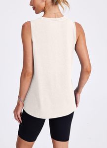 Débardeur décontracté tendance pour femme, sans manches, doux, extensible, côtelé, respirant, séchage rapide, écologique, vêtement de fitness estival - Product Image 4