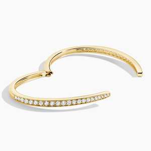 Bracelet en diamant cultivé en laboratoire, 1,52 carat, or jaune 10 carats, certifié IGI, style manchette ouverte, bijoux fins pour femmes, cadeau - Product Image 5