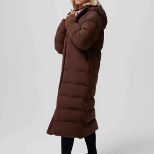 Women's Fitted Winter Puffer Parka Long <b>Bubble</b> <b>Coat</b> Hooded Thick Warm Bomber Jacket Fashion Outerwear OEM Service - Product Image 3