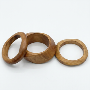 Pulseras de Madera Hechas a Mano, Clásicas, Unisex, Forma Redonda, Acabado Natural, Joyería de Moda - Product Image 1
