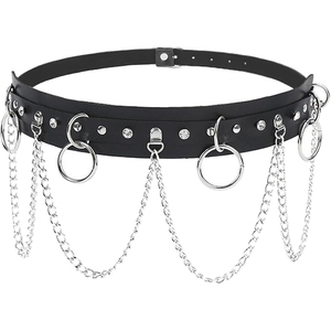 Cinturón Formal de Cuero Negro con Relieve SAMROZ SPORTS, Accesorios de Moda para Mujer - Product Image 1