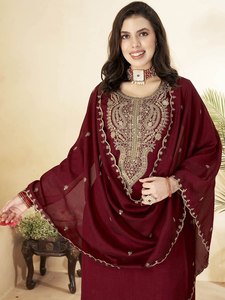 Kurta de Seda Verde para Mujer, Corte Holgado, Largo hasta el Tobillo, Traje Étnico Tradicional, Estilo India Pakistán, Ropa Casual para Todas las Temporadas - Product Image 3