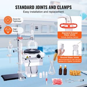 Kit di Distillazione per Oli Essenziali 500ml, Apparato di Distillazione in Vetro Borosilicato 3.3, Piastra Riscaldante 1000W, Evaporatore Rotante da Laboratorio - Product Image 4