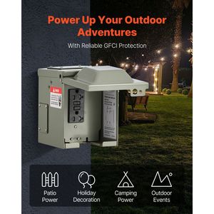 Pannello Elettrico con Presa GFCI da 20 AMP, Scatola Elettrica IP54 Resistente alle Intemperie per Esterni, Sistemi Elettrici GFCI per Camper - Product Image 2