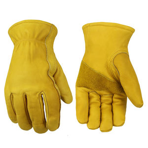 Guantes de seguridad industriales de cuero vacuno serraje para invierno, anticorte, para soldadura, con palma completa y doble refuerzo de algodón en el dorso. - Product Image 5