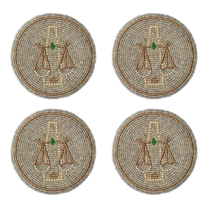 Ensemble de sous-verres décoratifs faits à la main avec des perles de rocaille, designs uniques pour le thé, le café, le vin, etc., sous-verres perlés entièrement faits à la main - Product Image 4