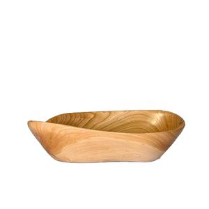 Bol de service en bois de qualité export, plat rond en bois massif pour la vaisselle de cuisine du Moyen-Orient - Product Image 2