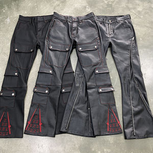 Pantalones Vaqueros Anchos de Talla Grande para Hombre, Estilo Hip Hop Urbano, Lavados, de Alta Calidad, con Revestimiento de Cera Negra - Product Image 3