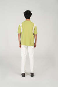 เสื้อยืดทูโทนสำหรับผู้ชายเสื้อยืดแขนสั้นผ้าฝ้ายระบายอากาศ - Product Image 4