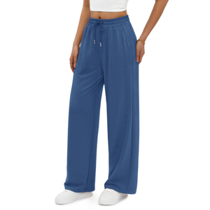 Pantalon Palazzo Décontracté Ample pour Femme, Taille Haute Élastique, Coupe Fluide et Respirante, Idéal pour l'Été, Personnalisable - Product Image 6