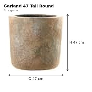 Garland 47 Brown Sandstone Fiberstone <b>Tall</b> Round <b>Planter</b> 47x47x47cm Medium <b>Indoor</b> Outdoor Flower Pot Weatherproof Vietnam - Product Image 4