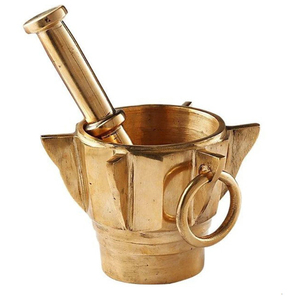 Juego de Mortero y Maja de Aluminio para Ajo y Especias con Asas Laterales Redondas - Excelente Precio - Product Image 1