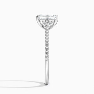 BOJ <b>Ring</b> 0125 Emerald Cut 925 <b>Silver</b> Luxe Dawn Prong Setting <b>Solitaire</b> Diamond <b>Ring</b> 2ct D Color VVS1 Moissanite GRA Certified - Product Image 3