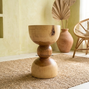 Tabouret en bois massif unique en bois de suar, meubles en bois pour salon, hôtel, appartement ou villa, patio - Product Image 6