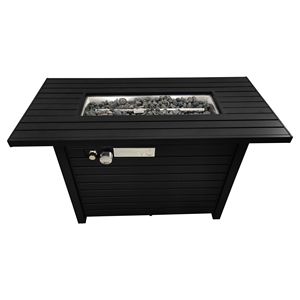 25\" H X 42\" W Steel Outdoor <b>Fire</b> <b>Pit</b> <b>Table</b> <b>with</b> Black Lid - Product Image 2