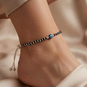 DIVYORO <b>BEADED</b> SILVER PULL TIE <b>ANKLET</b> - Product Image 2