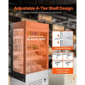 Frigorifero Commerciale a 4 Ripiani con Vetrina Aperta e Illuminazione LED, Espositore Refrigerato con Barriera d'Aria per Congelatori e Frigoriferi - Product Image 5