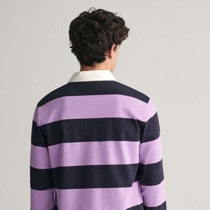 Chemise de rugby classique pour homme, personnalisée, imprimée par sublimation, 100 % coton, motif rayé, col boutonné, durable, respirante, séchage rapide - Product Image 3