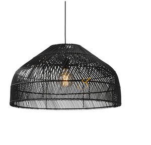 <b>Black</b> Rattan Lampshade Woven Pendant <b>Light</b> <b>Shade</b> Handwoven Hanging Ceiling Lamp Cover Kitchen Dining Room Decor - Product Image 3