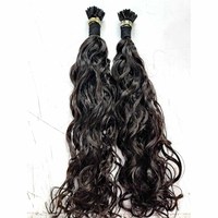 Extensions de cheveux indiens Remy Tyagi naturels couleur 1B, doux et soyeux, résistants à la chute, 12-30 pouces, boucles naturelles non traitées à la vapeur, pointe en I simple