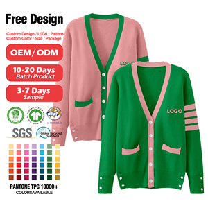 Make Your Custom Good Quality V-Neck for Sorority/Fraternity/Schools/Colleges/Universities Logo Knitted <b>Cardigans</b> <b>Sweaters</b> - Product Image 6