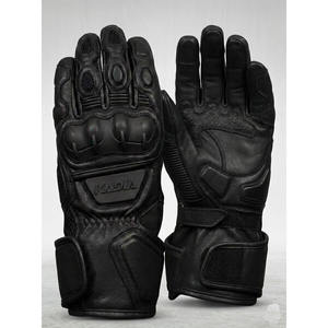 Guantes de Motociclismo de Cuero Negro Mate de Primera Calidad, Antideslizantes, Reforzados en la Palma y con Protección para los Nudillos, Equipo de Carreras Profesional - Product Image 4