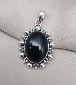Colgante de Ónix Negro, Plata de Ley 925, Joyería Hecha a Mano, Collar de Piedras Preciosas Únicas para Hombre y Mujer, Regalo Elegante - Product Image 6