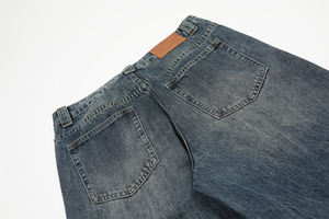 Pantalones Cargo de Mezclilla, Estilo Retro Americano, Moda Urbana, Corte Regular, Cintura Alta, 100% Algodón, Lavado Ácido - Product Image 3