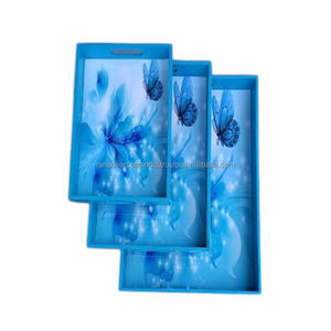 Bandeja de servicio de madera Premium más vendida, forma rectangular para café y decoración de comedor, disponible a precio de mercado de mayorista - Product Image 5