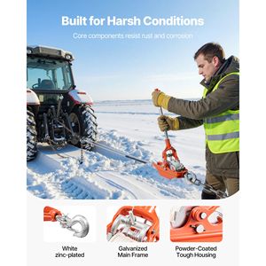 Estrattore di Potenza per Carichi Pesanti da 3000 kg con Corda da 10,7 m di Diametro 0,3, Capacità di Carico 12000 libbre, Estrattore a Fune 12V con 2 Ganci - Product Image 5